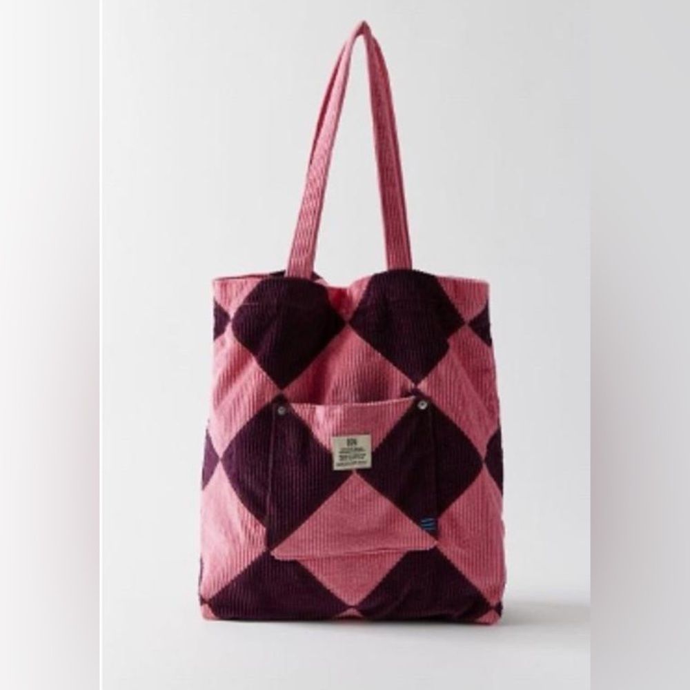 BDG URBAN OUTFITTERS CORDUROY Pink and brown burgundy Tote Bag